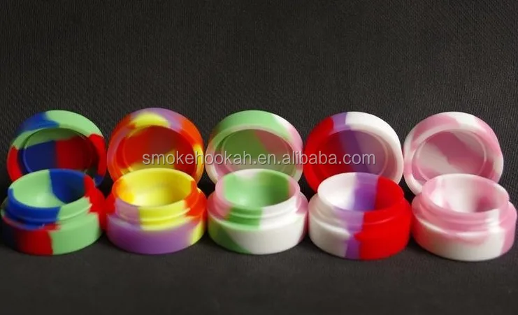 Nonstick Wax Containers 6+1 silicone box big wax can Silicon container Colorful Non-stick wax jars dab storage jar