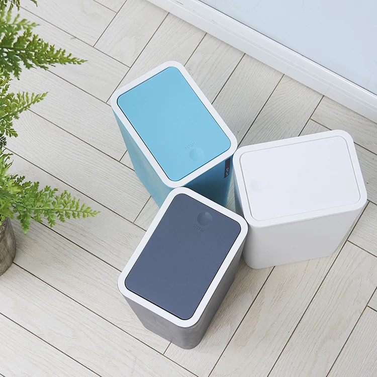 
Push type open top plastic Square trash can 