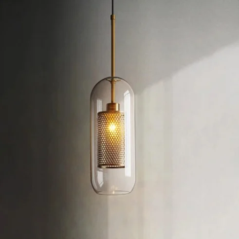 Post Modern Pendant Light Suspension Glass Ball Lamp For Hotel