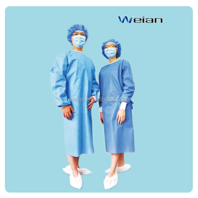 
Top quality disposable nonwoven patient gown/Standard Disposable Non-woven Surgical Gowns Doctor Nurse Surgeon Clothes 