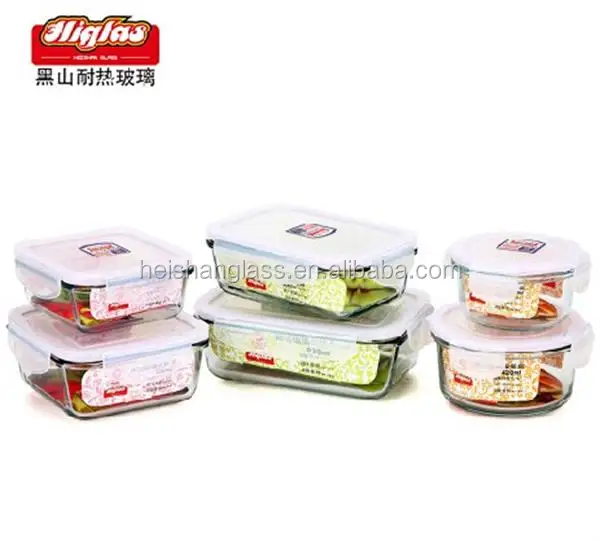 
Bento box meat fruit vegetable rice 6 piece suits cheap glass crisper containers 