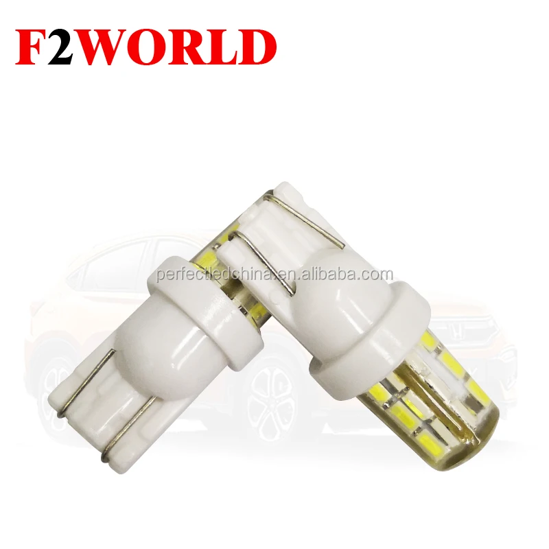 12v 24v T10 3014 24smd park light led light silicone wide bulb car led side wedge signal backup White Red Yellow