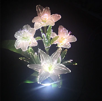 LED plastic  color changing fiber optic Lily  flower lamp  for home decoration
