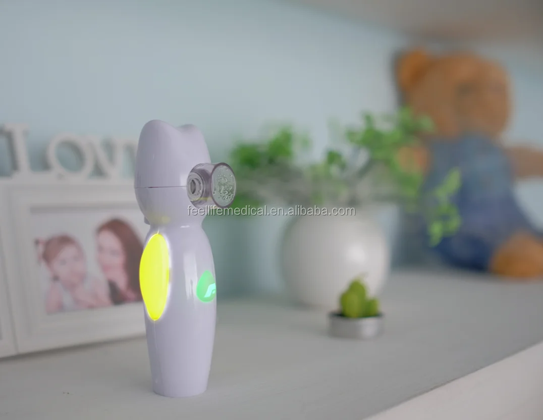 ultrasonic nebulizer Feellife home health care medical mesh nebulizer Baby cartoon design music LED breating lights OTC product