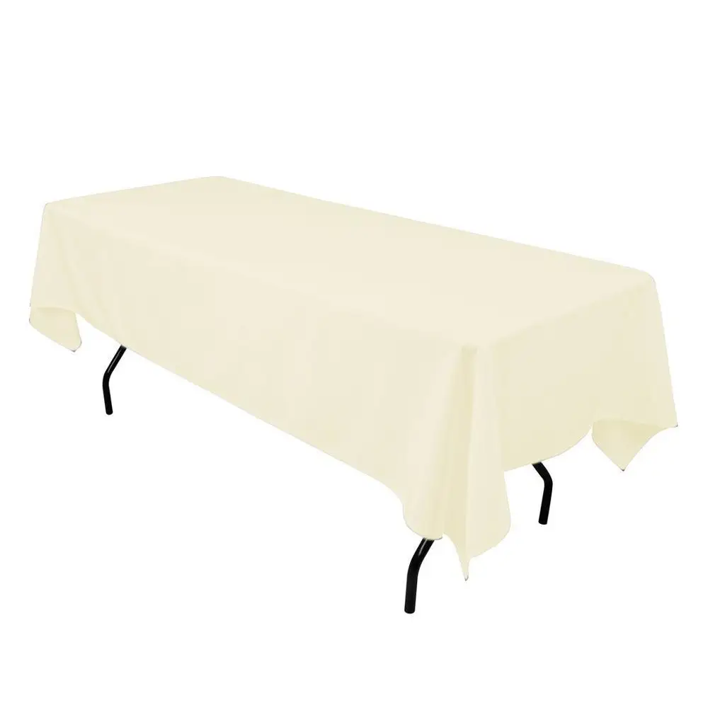 Yutong 100% Polyester Black White 6Ft Table Rectangle Tablecloth 60 x 102 Inch  Rectangular Table Cloth For Buffet Table Parties