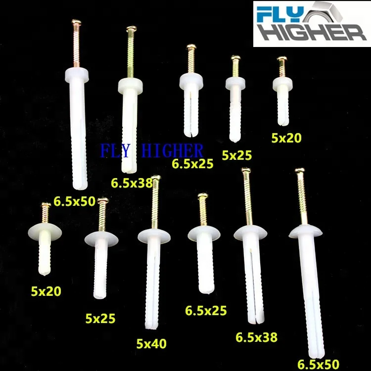 5x25 Plastic Mushroom head hammer nail in anchor