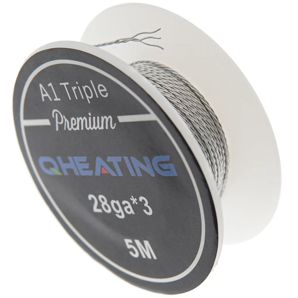 Популярные готовые нагревательный провод cr25al5 clapton с сопротивлением тройной 3 core витая проволока KA1 15 футов/рулон, Е-сигарета от Китай (материк)