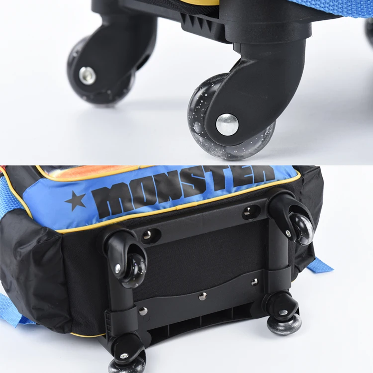 2024Quanzhou Factory OEM Kids 4-Wheel Rolling Backpack Fire-Truck Designed School Trolley Bags Colorful Incredible Girls Made PC
