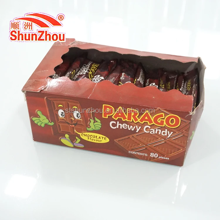 
6g chocolate flavor bar shape parago chewy candy 