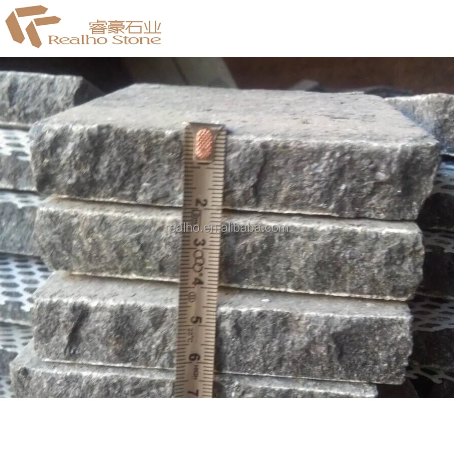 
Exfoliated G684 Raven Black Granite Cobblestone Mesh Paver for Driveway 