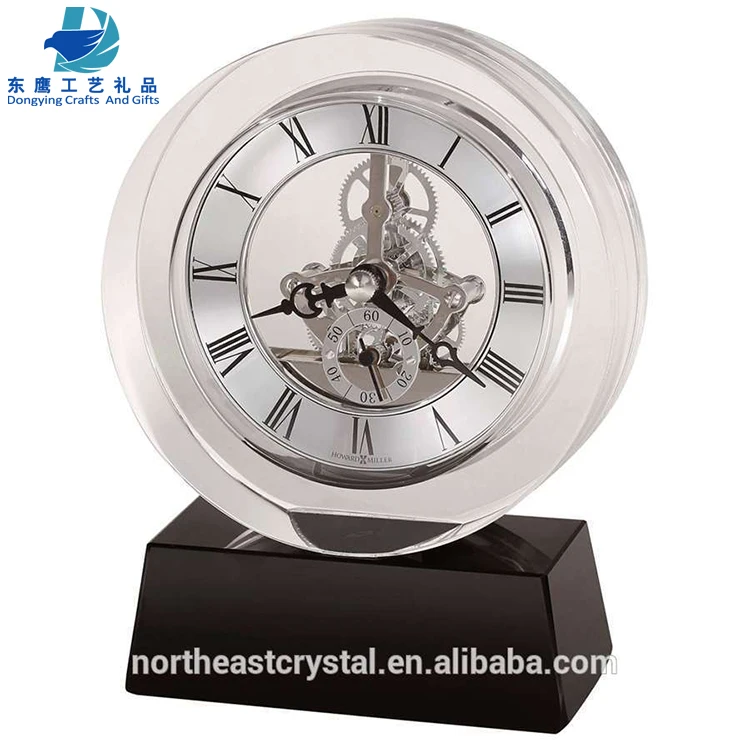 2019 Dongying New products Ideas Fusion Optical Crystal Table Clock Home Decor