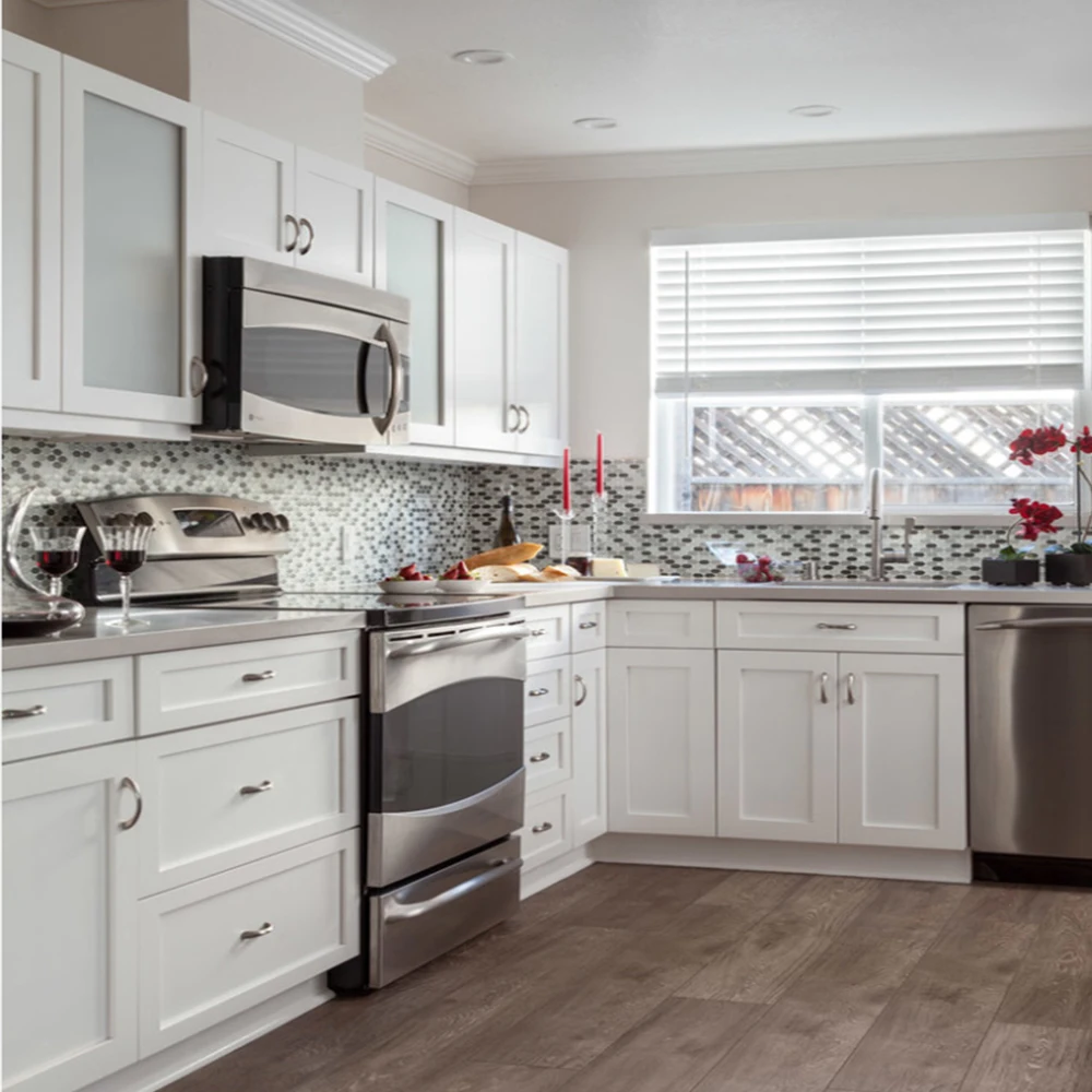 Australia Modern Standard Flat Pack Mdf 2pac shaker Kitchen Cabinets12ft large kitchen units set furniture