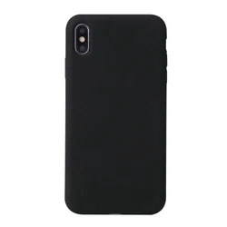 Black Phone Case For iPhone X Case Genuine Liquid Silicone Back Cover Phone Shell For iPhone 6/7/8/Xs Max Rubber Case