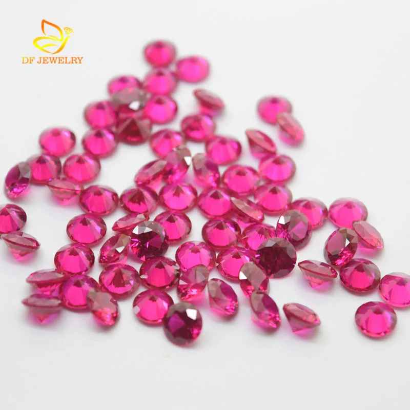 High Quality Round Synthetic Red Corundum Stone