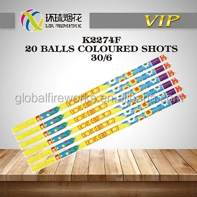 K2274F 20 Balls Colored Shots Un0336 1.4g Whole Sale Factory Manufacturer Chinese Fireworks Fuegos Artificiales