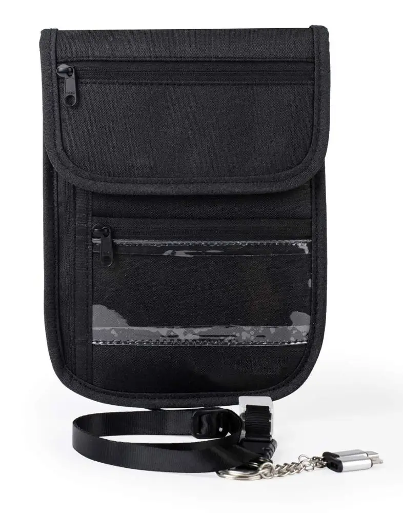 Passport Holder with RFID Blocking, Travel Wallet with Device Charger Cable for Apple & Android, Water Resistant Passpo