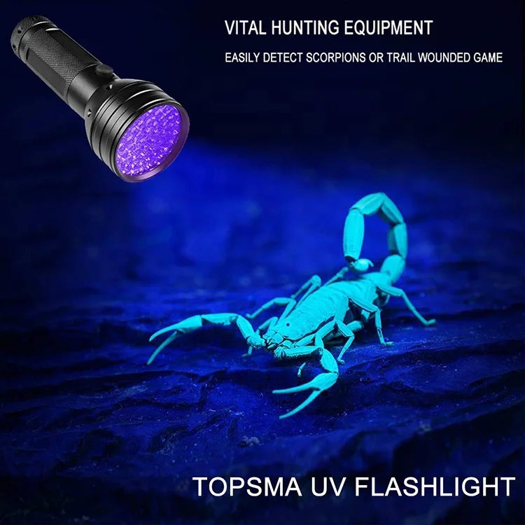 Hunting scorpion 395nm UV Torh Bed Bug Detecting Ultraviolet LED Flashlight 51 led ultraviolet blacklight With Feature Currency