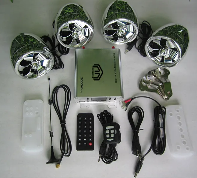 New Design 2000W 4.1CH Silver Color Audio Amplifier Speaker Box for Motorcycle