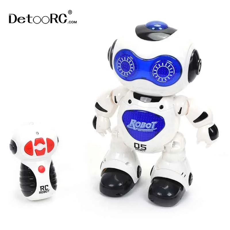 
Detoo Wholesale walking electronic robert tin rc toys Kids smart music and dancing robot toy intelligent 