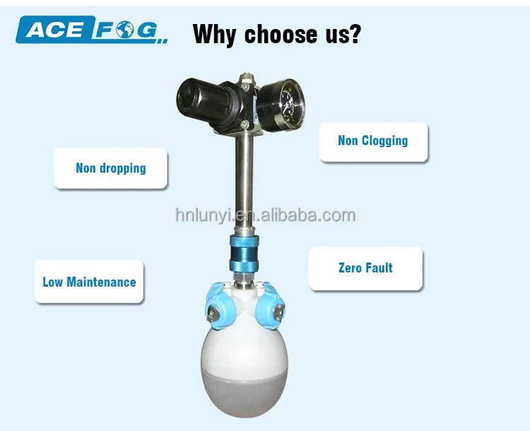 Acefog dry wet spinning aerial fog system 4 way foggers