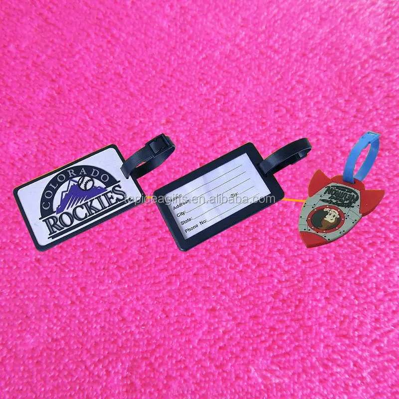 Export New design popular colorful custom logo travel pvc rubber silicone wholesale luggage tags