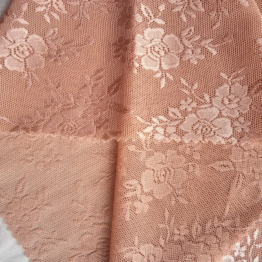 RASCHEL machine warp knit nylon elastane mesh jacquard fabric wholesale for lady tights and bra