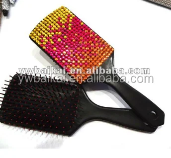 Оптовая bling bling горный хрусталь пластиковая расческа