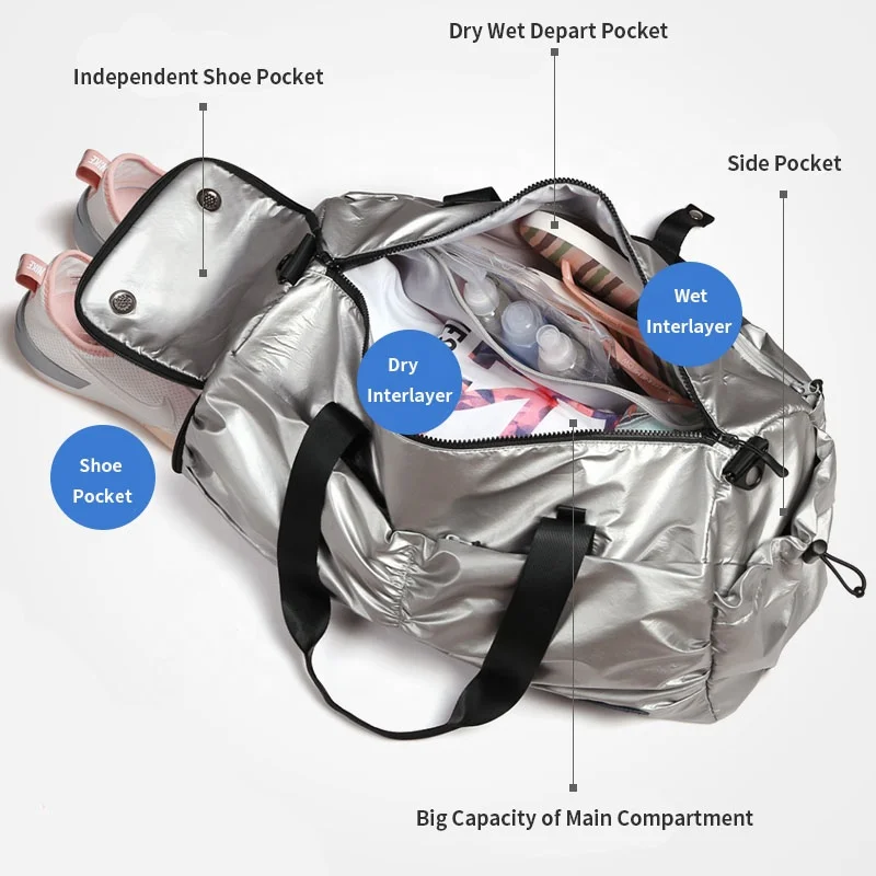 Fitness Duffle Gym Bag Women Gym Bag Custom Logo Workout Wet Dry Gym Bag