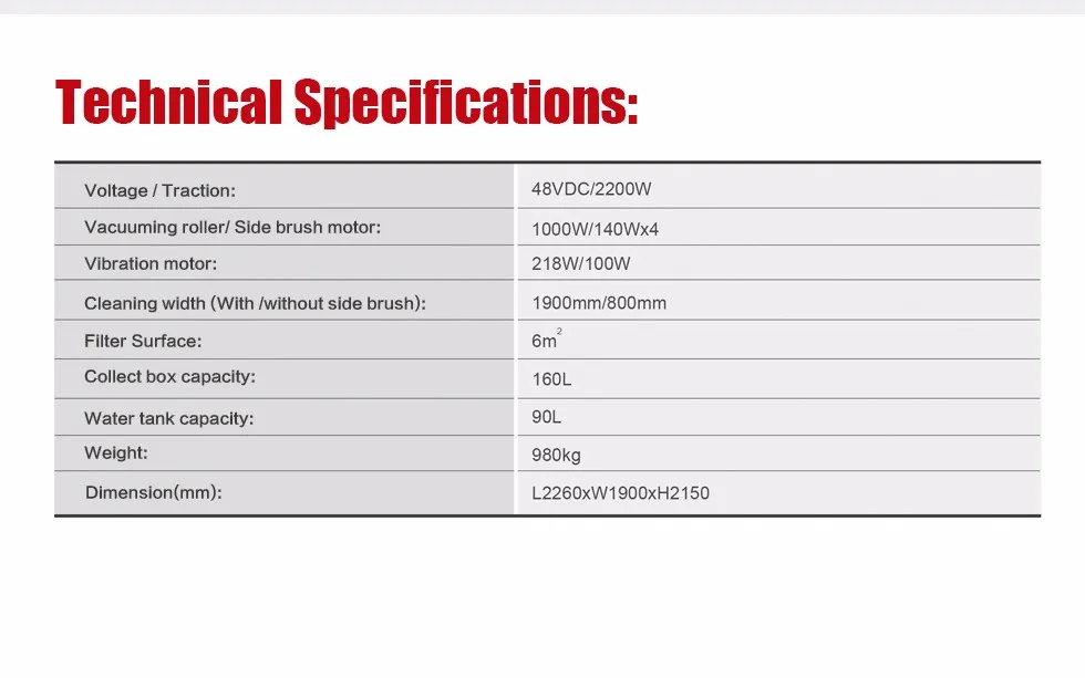 Rechargeable Rotary Brush Sweeping Machine Industrial Street Sweeper with side brush and main brush GM1900ED