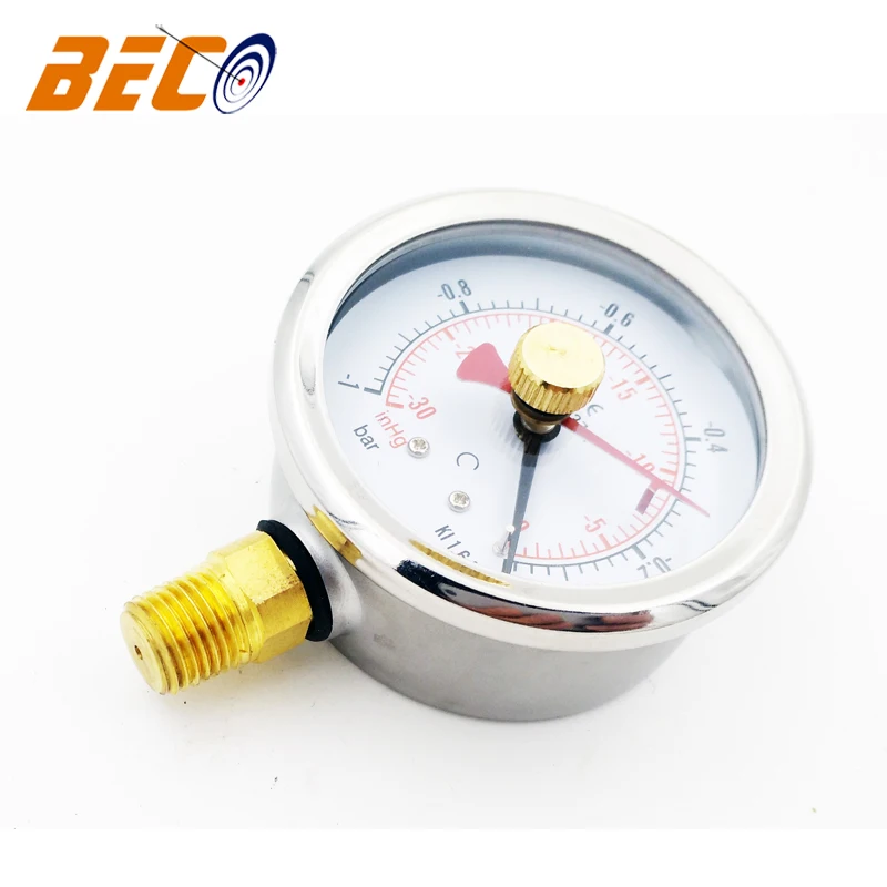 Beco high quality oem -1bar double needle vacuum air pressure gauge