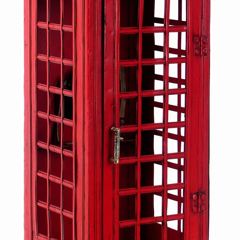  Красная антикварная лондонская общественная винтажная декорация телефонной будки масштаб 1:6 с часами для продажи от китайского производителя
