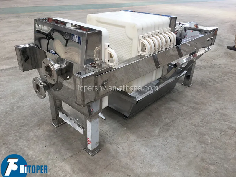 Small Recesses Plate Filter press with SS 304 body and plates of PP