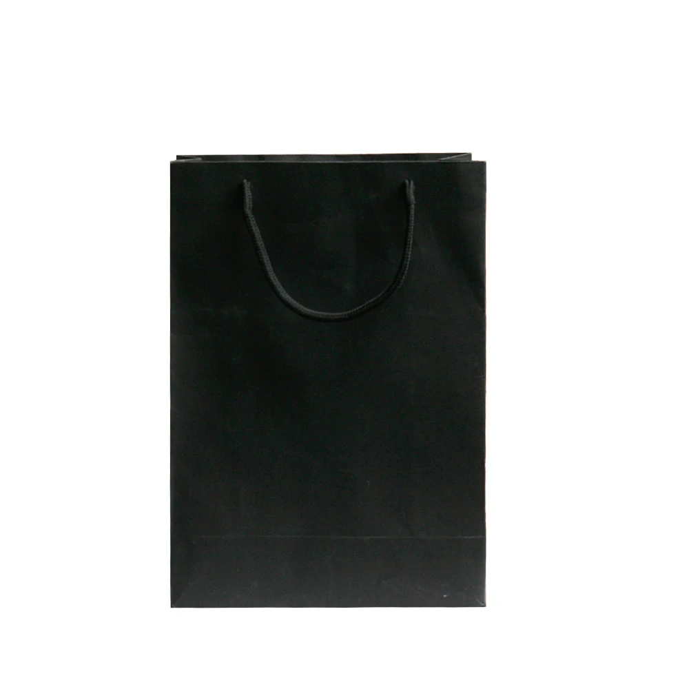 China manufacturer luxury black kraft paper shopping bag with handle