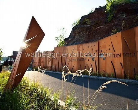corten steel decorative perforated metal panels used for garden fence