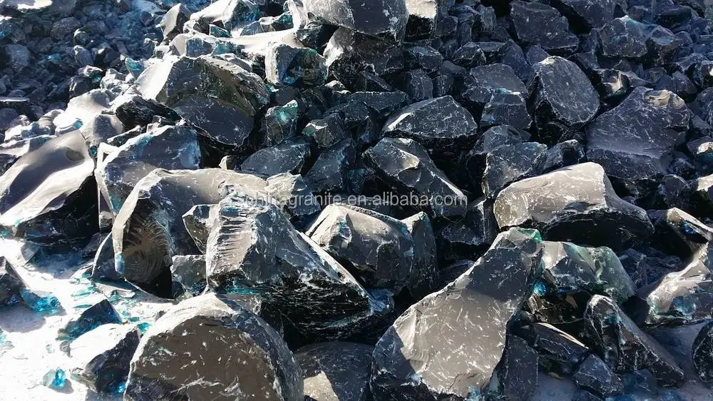 
Garden decorated glass stone architectural glass big blue glass rocks 