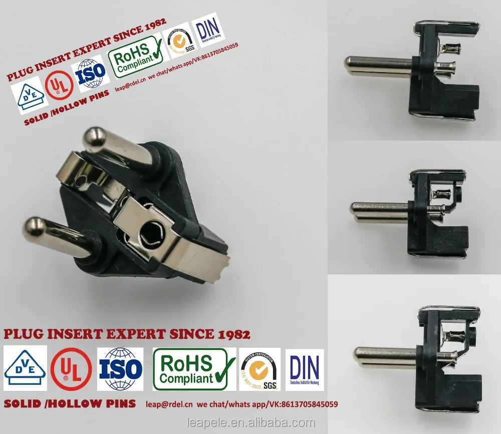 EU VDE plug inserts/Middle East insert plug schuko insert plugs hollow solid pins