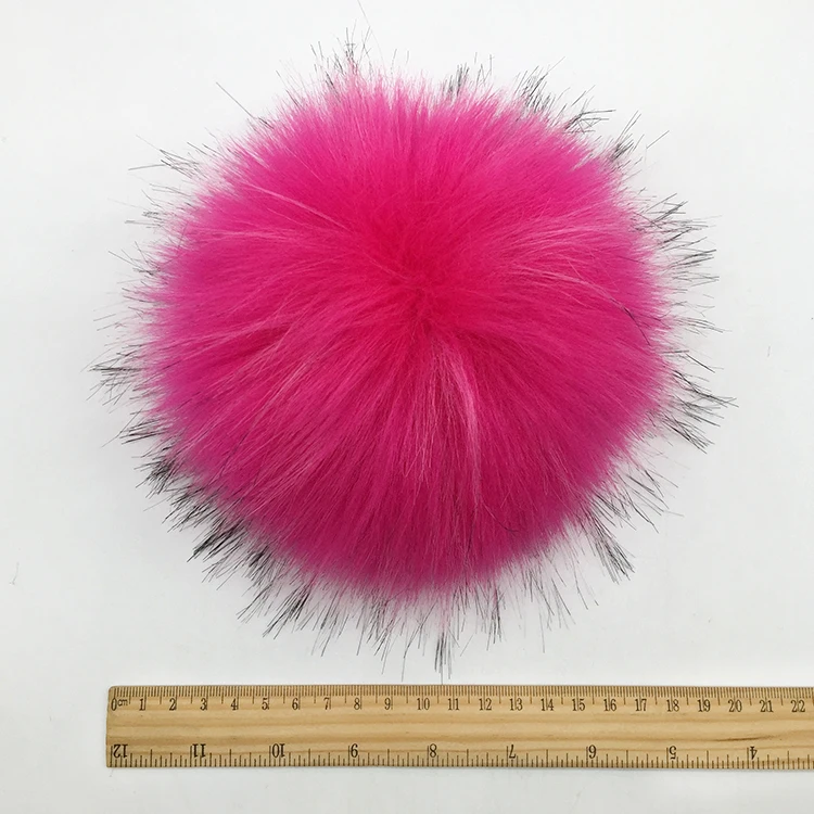 Big solid color pom poms faux raccoon fur DIY pompom balls for beanie knitted hats cap
