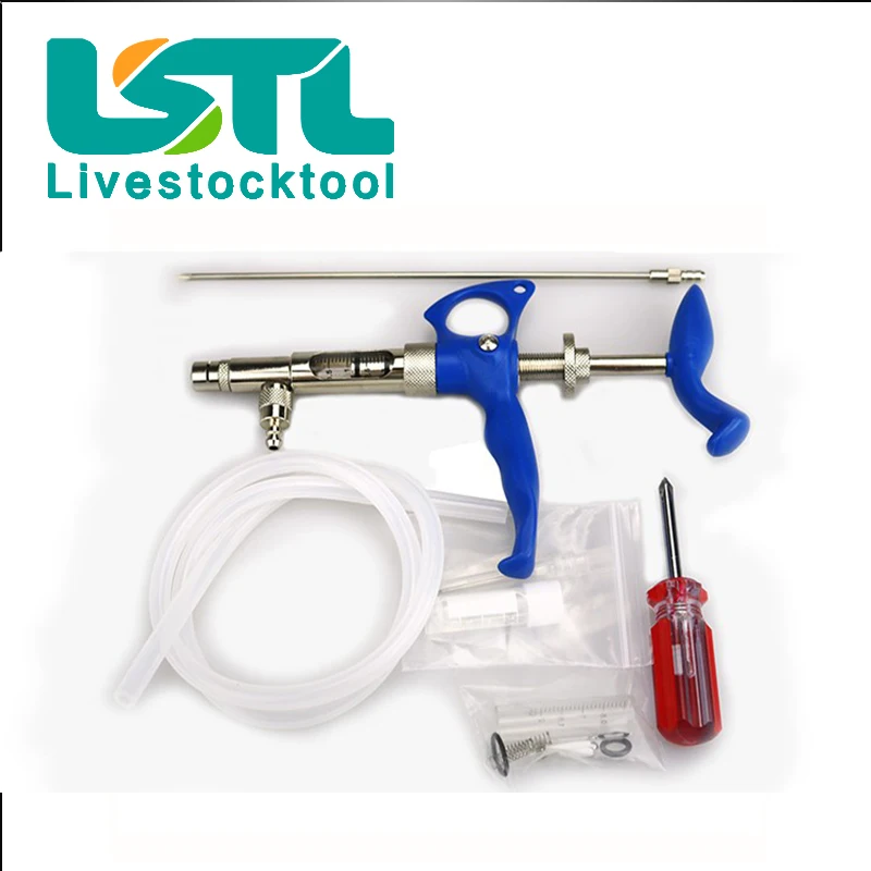 Reusable Use Veterinary Injector Syringe Continuous Adjustable Poultry Chicken 2 cc Syringe Automatic Pig Cattle Vaccine Syringe