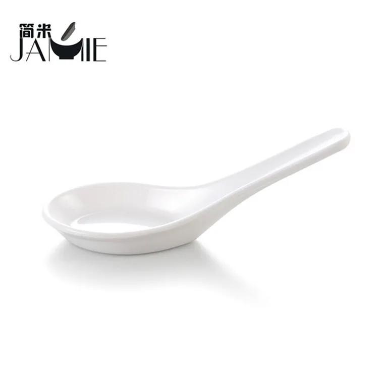 Китайская ложка из белого меламина, пластиковые меламиновые ложки для ресторана