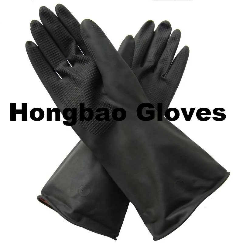 90g thick black household latex rubber gloves malaysia  black cleaning waterproof hand job gloves