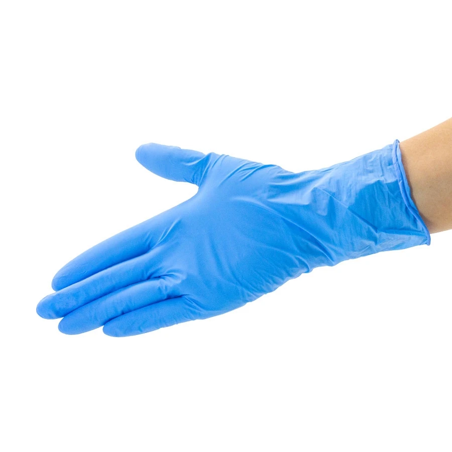 Wholesale Powder Free Durable Non-porous Disposable Household Cleaning Gloves Blue Nitrile Gloves