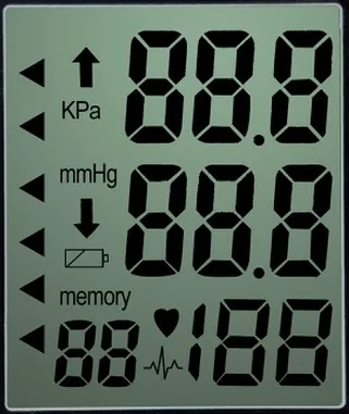 
custom monochrome transparent segment blood pressure meter lcd display 