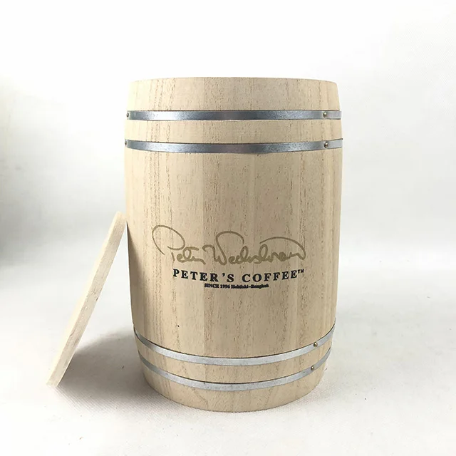 High Quality Wooden Coffee Bean Barrel For Scle