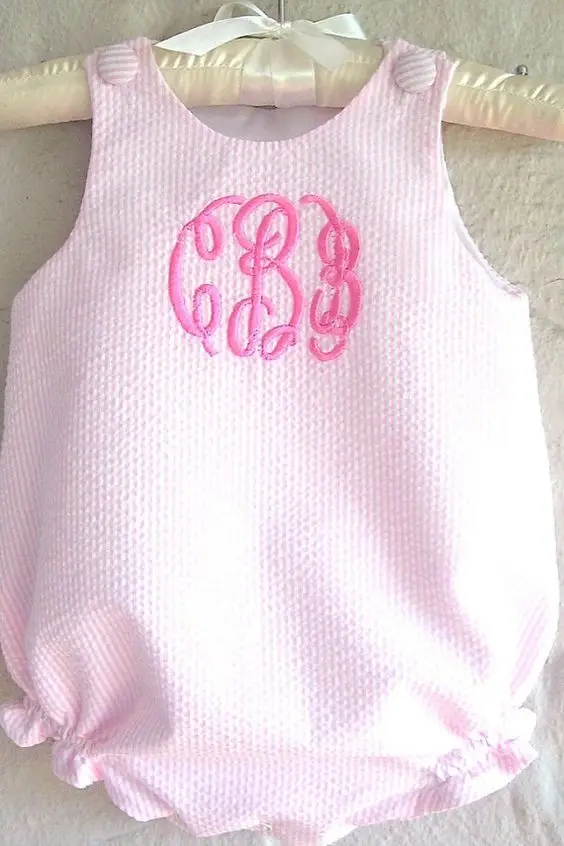 
CFP C075 Summer Baby Bubble Romper Sleeveless Seersucker Baby Bubble Romper 