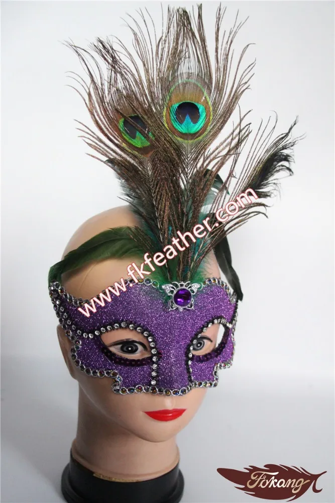 Carnival Mask Peacock Feather Mask With Crystal Diamond For Venetian Masks Wholesale