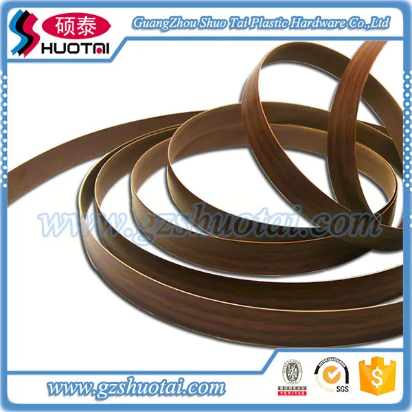 
Wood grain plastic strip edge guard in wooden color for seal edge of furniture 