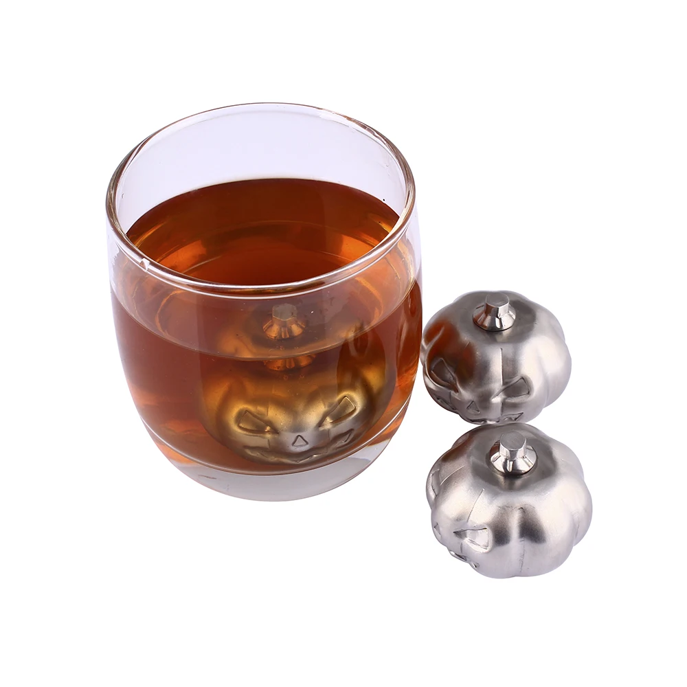 Customized OEM pumpkin shape reusable whiskey stone red wine ice cube