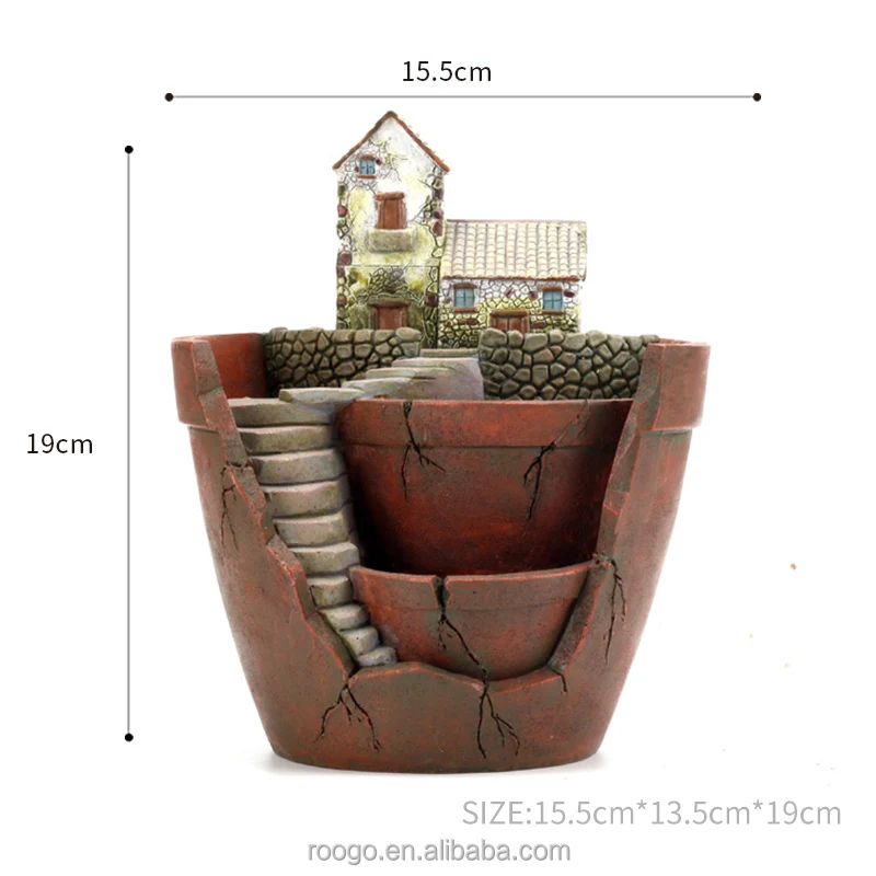 Roogo садовый в воздухе полимерный суккулент бонсай деревенский коттедж цветочный горшок многоместный горшок домашний и садовый декор