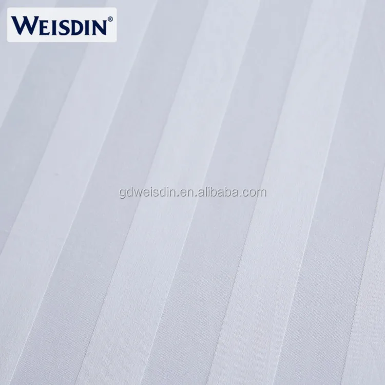 Factory suppliers luxury king size 3cm satin stripe 100% cotton elastic fitted bed sheet