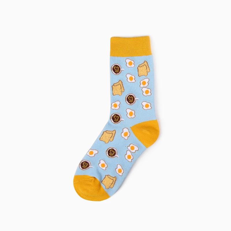 Young couple unisex food cartoon customize tube women socks